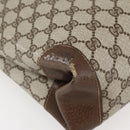 GUCCI GG Supreme Web Sherry Line Shoulder Bag PVC Beige Gold Auth ti3426-13