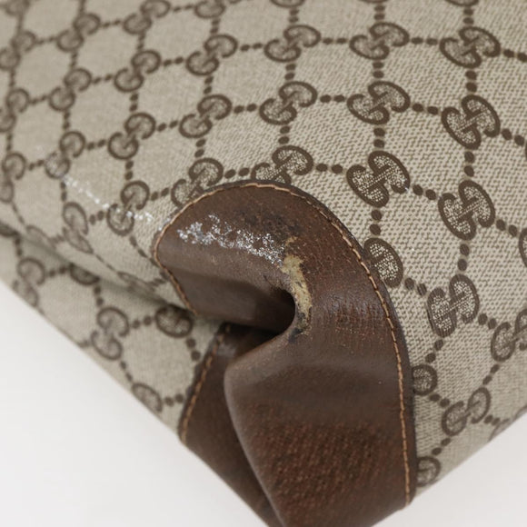 GUCCI GG Supreme Web Sherry Line Shoulder Bag PVC Beige Gold Auth ti3426