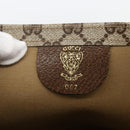 GUCCI GG Supreme Web Sherry Line Shoulder Bag PVC Beige Gold Auth ti3426-15