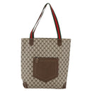 GUCCI GG Supreme Web Sherry Line Shoulder Bag PVC Beige Gold Auth ti3426-2