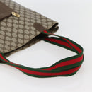 GUCCI GG Supreme Web Sherry Line Shoulder Bag PVC Beige Gold Auth ti3426-7