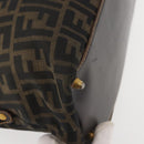 FENDI Zucca Canvas Hand Bag Brown Black gold Auth ti3427-16