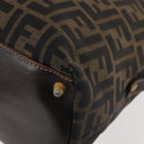 FENDI Zucca Canvas Hand Bag Brown Black gold Auth ti3427-17