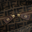 FENDI Zucca Canvas Hand Bag Brown Black gold Auth ti3427-10