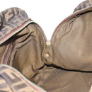 FENDI Zucca Canvas Hand Bag Brown Black gold Auth ti3427-19