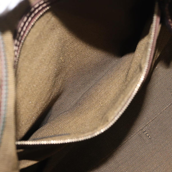 FENDI Zucca Canvas Hand Bag Brown Black gold Auth ti3427