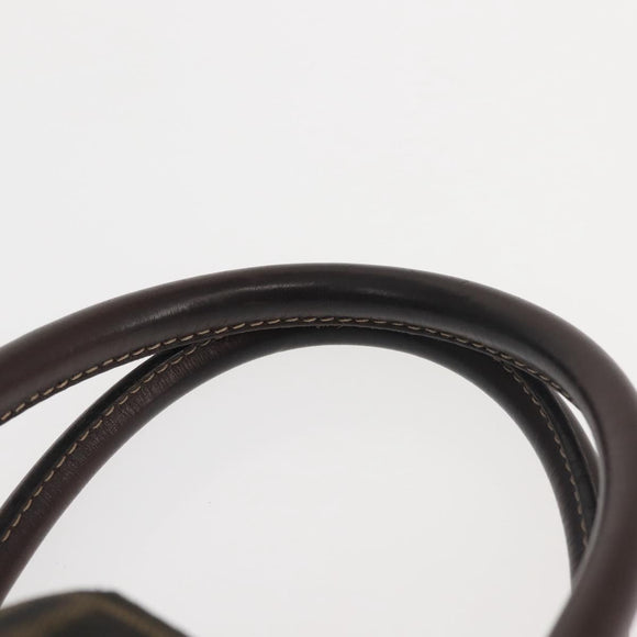FENDI Zucca Canvas Hand Bag Brown Black gold Auth ti3427