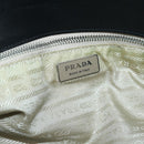 PRADA Tote Bag Nylon Leather Beige Black Silver Auth ti3428-10