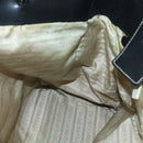 PRADA Tote Bag Nylon Leather Beige Black Silver Auth ti3428-21