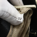 PRADA Tote Bag Nylon Leather Beige Black Silver Auth ti3428-12