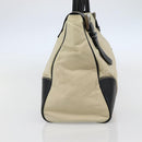 PRADA Tote Bag Nylon Leather Beige Black Silver Auth ti3428-3