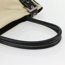 PRADA Tote Bag Nylon Leather Beige Black Silver Auth ti3428-7