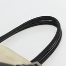 PRADA Tote Bag Nylon Leather Beige Black Silver Auth ti3428-14