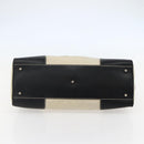 PRADA Tote Bag Nylon Leather Beige Black Silver Auth ti3428-5