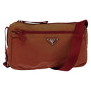 PRADA Shoulder Bag Nylon Red Silver Auth ti3429-1