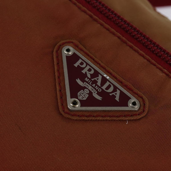 PRADA Shoulder Bag Nylon Red Silver Auth ti3429