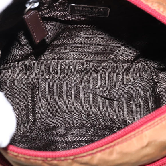 PRADA Shoulder Bag Nylon Red Silver Auth ti3429