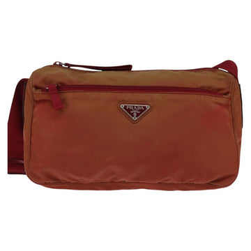 PRADA Shoulder Bag Nylon Red Silver Auth ti3429 - 0