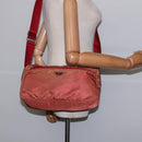 PRADA Shoulder Bag Nylon Red Silver Auth ti3429-22