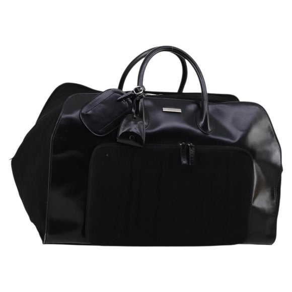 GUCCI Boston Bag Nylon Leather Black Silver 012 1553 0269 Auth ti3430