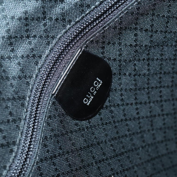 GUCCI Boston Bag Nylon Leather Black Silver 012 1553 0269 Auth ti3430