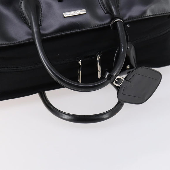 GUCCI Boston Bag Nylon Leather Black Silver 012 1553 0269 Auth ti3430