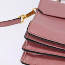 Miu Miu Madras Hand Bag Leather 2way Pink Gold Auth ti3432-16