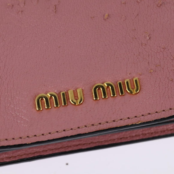 Miu Miu Madras Hand Bag Leather 2way Pink Gold Auth ti3432