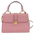 Miu Miu Madras Hand Bag Leather 2way Pink Gold Auth ti3432-13