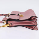 Miu Miu Madras Hand Bag Leather 2way Pink Gold Auth ti3432-4