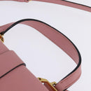 Miu Miu Madras Hand Bag Leather 2way Pink Gold Auth ti3432-14