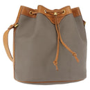 Christian Dior Shoulder Bag PVC Leather Gray Gold Auth ti3433-1