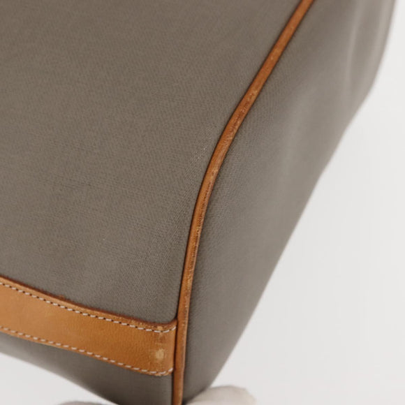 Christian Dior Shoulder Bag PVC Leather Gray Gold Auth ti3433