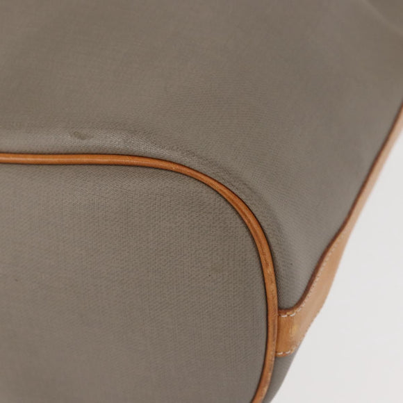 Christian Dior Shoulder Bag PVC Leather Gray Gold Auth ti3433