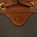 Christian Dior Shoulder Bag PVC Leather Gray Gold Auth ti3433-18