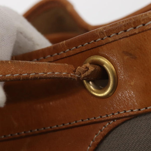 Christian Dior Shoulder Bag PVC Leather Gray Gold Auth ti3433