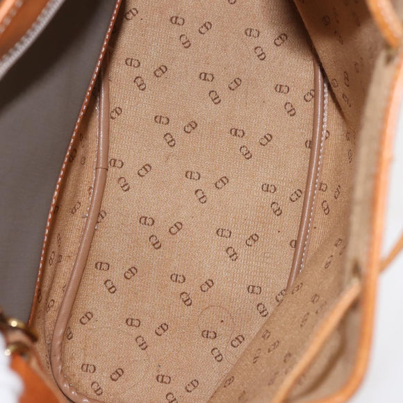 Christian Dior Shoulder Bag PVC Leather Gray Gold Auth ti3433