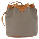 Christian Dior Shoulder Bag PVC Leather Gray Gold Auth ti3433-13