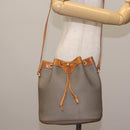 Christian Dior Shoulder Bag PVC Leather Gray Gold Auth ti3433-23