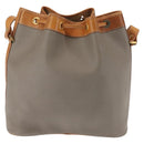 Christian Dior Shoulder Bag PVC Leather Gray Gold Auth ti3433-2