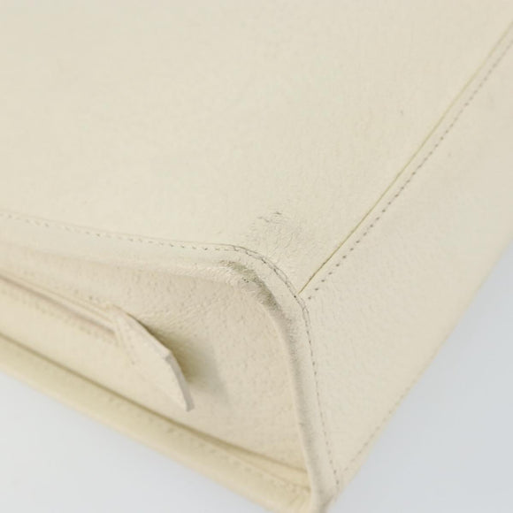 GUCCI Jackie Hand Bag Leather White Silver 002 1071 Auth ti3434