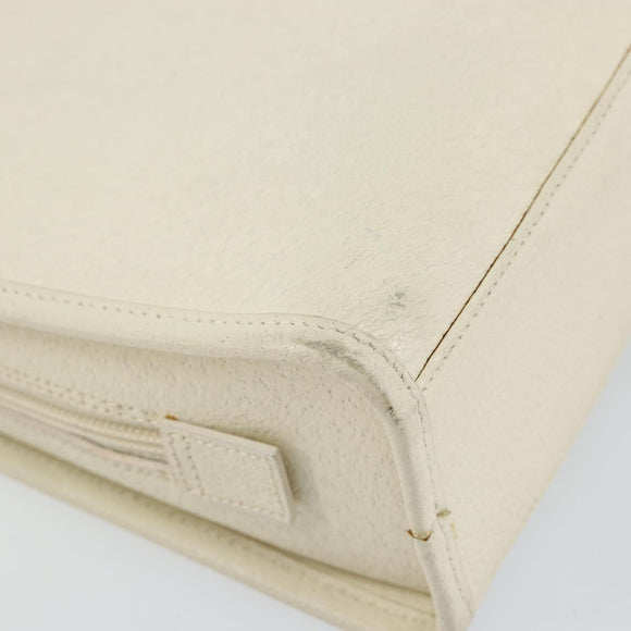 GUCCI Jackie Hand Bag Leather White Silver 002 1071 Auth ti3434