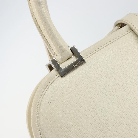 GUCCI Jackie Handtasche Leder Weiß Silber 002 1071 Auth ti3434