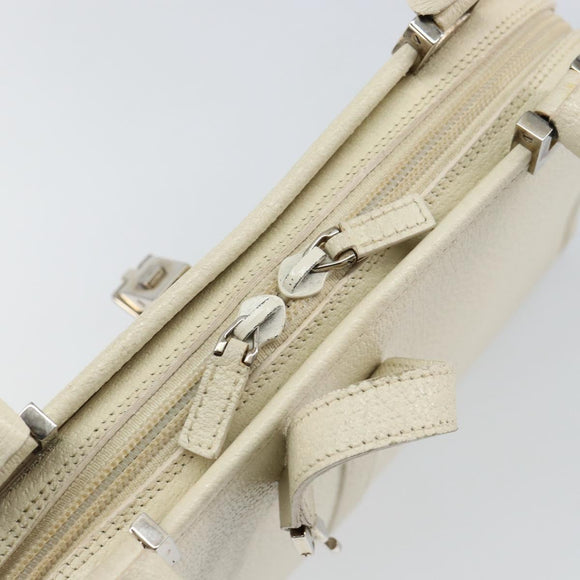 GUCCI Jackie Handtasche Leder Weiß Silber 002 1071 Auth ti3434