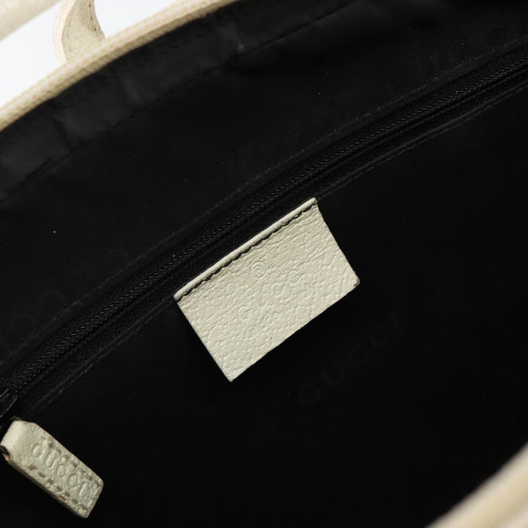GUCCI Jackie Handtasche Leder Weiß Silber 002 1071 Auth ti3434