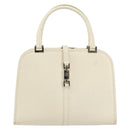 GUCCI Jackie Hand Bag Leather White Silver 002 1071 Auth ti3434-13