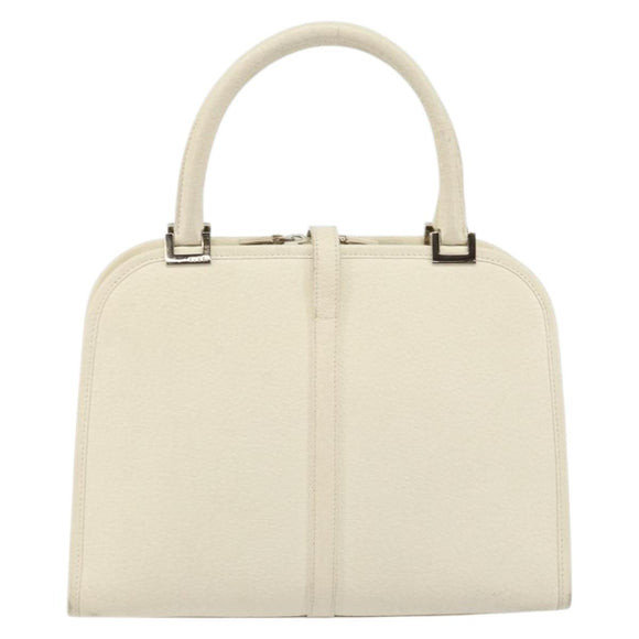 GUCCI Jackie Hand Bag Leather White Silver 002 1071 Auth ti3434