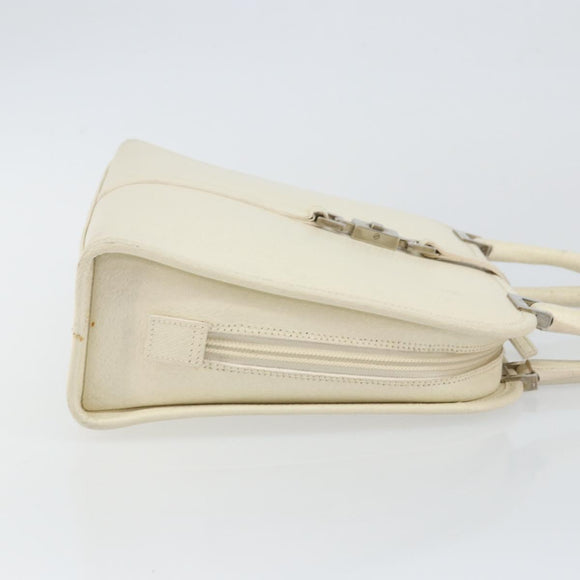 GUCCI Jackie Hand Bag Leather White Silver 002 1071 Auth ti3434