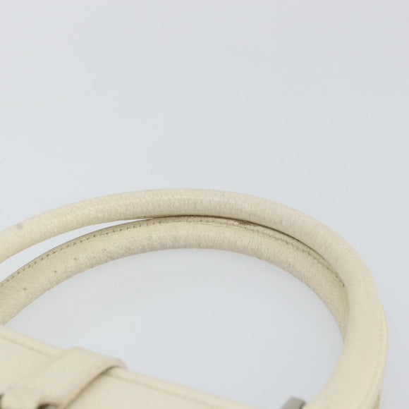 GUCCI Jackie Hand Bag Leather White Silver 002 1071 Auth ti3434