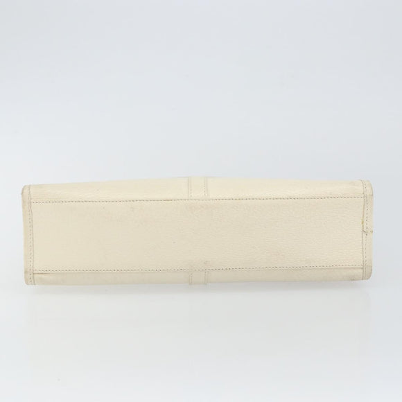 GUCCI Jackie Hand Bag Leather White Silver 002 1071 Auth ti3434